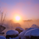 Живописный зимний рассвет Евгения Тюрина